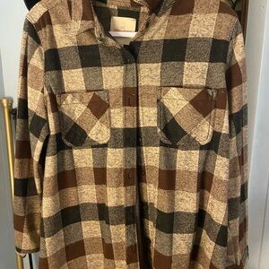 Casa Cabana Plaid Shirt in Brown and Black
